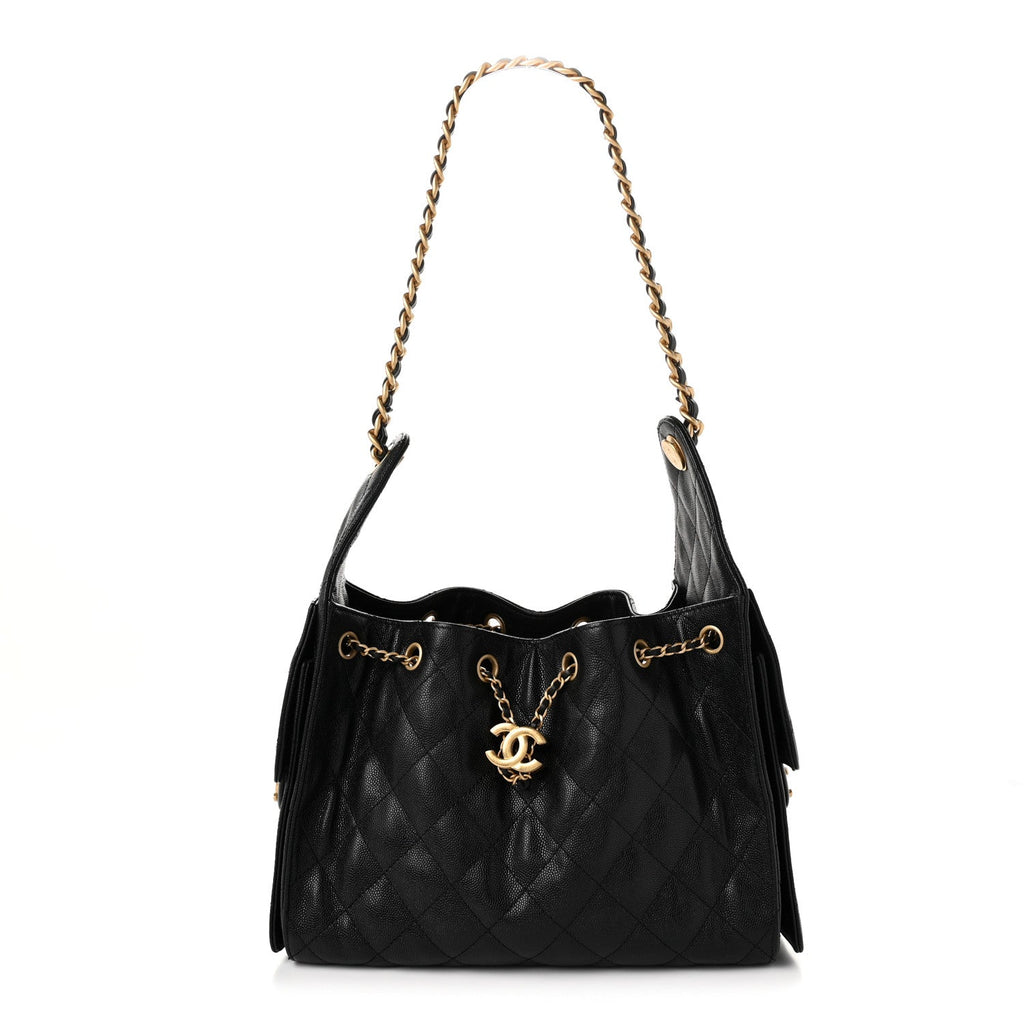 Caviar Quilted Small Chanel 25 Handbag Black