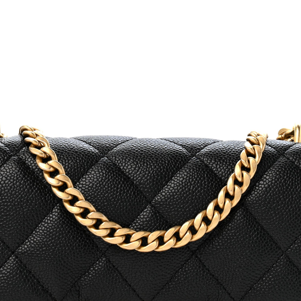 Caviar Quilted Mini Sweetheart Rectangular Flap Black