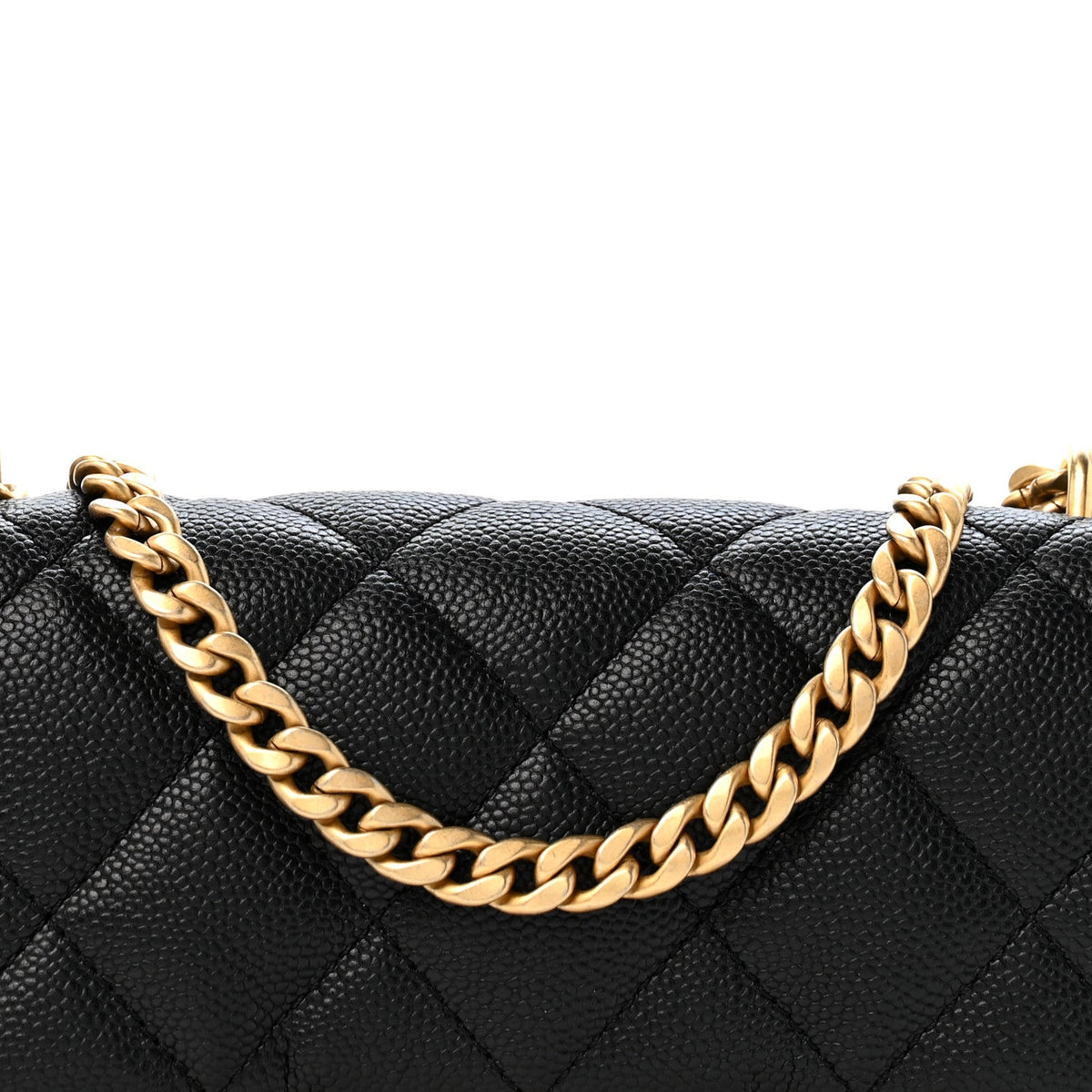 Caviar Quilted Mini Sweetheart Rectangular Flap Black