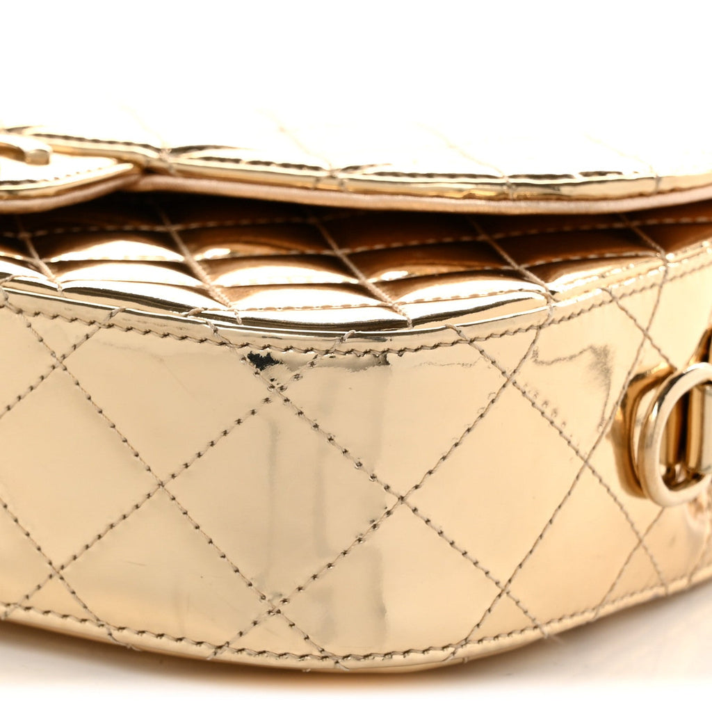 Mirror Calfskin Metallic Calfskin Medium Hollywood Boulevard Flap With Star Coin Purse Light Gold
