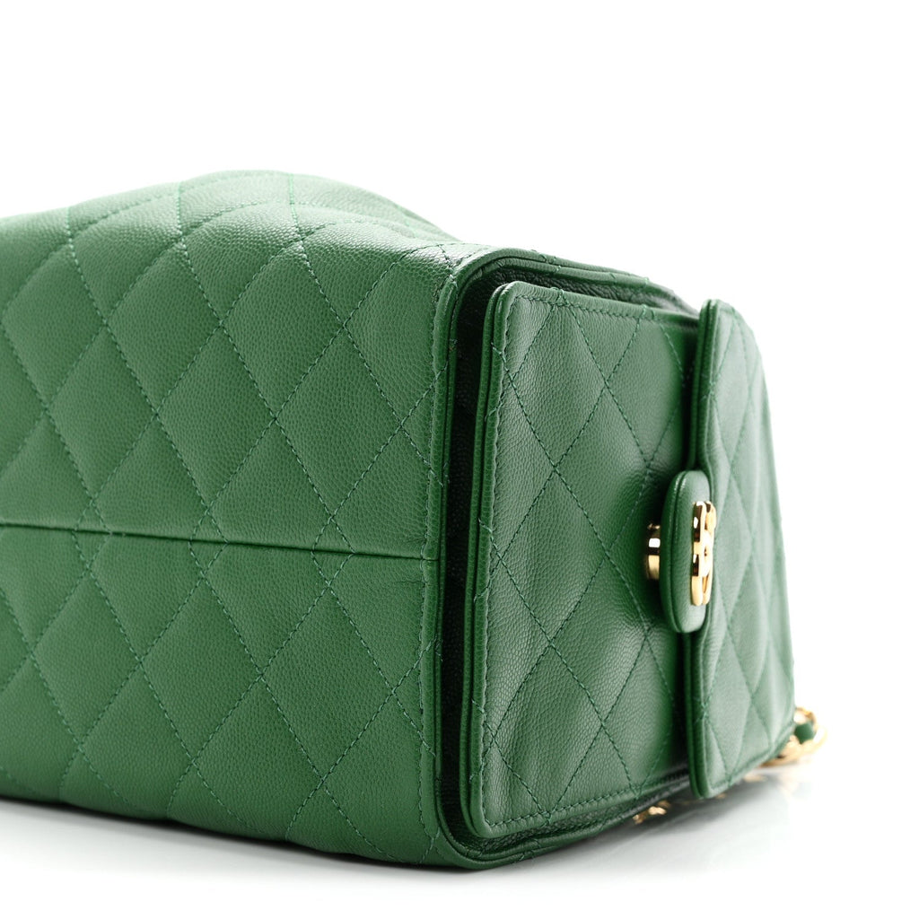 Caviar Quilted Small Chanel 25 Handbag Green