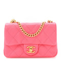 Caviar Quilted Mini Rectangular Sweetheart Flap Fuchsia