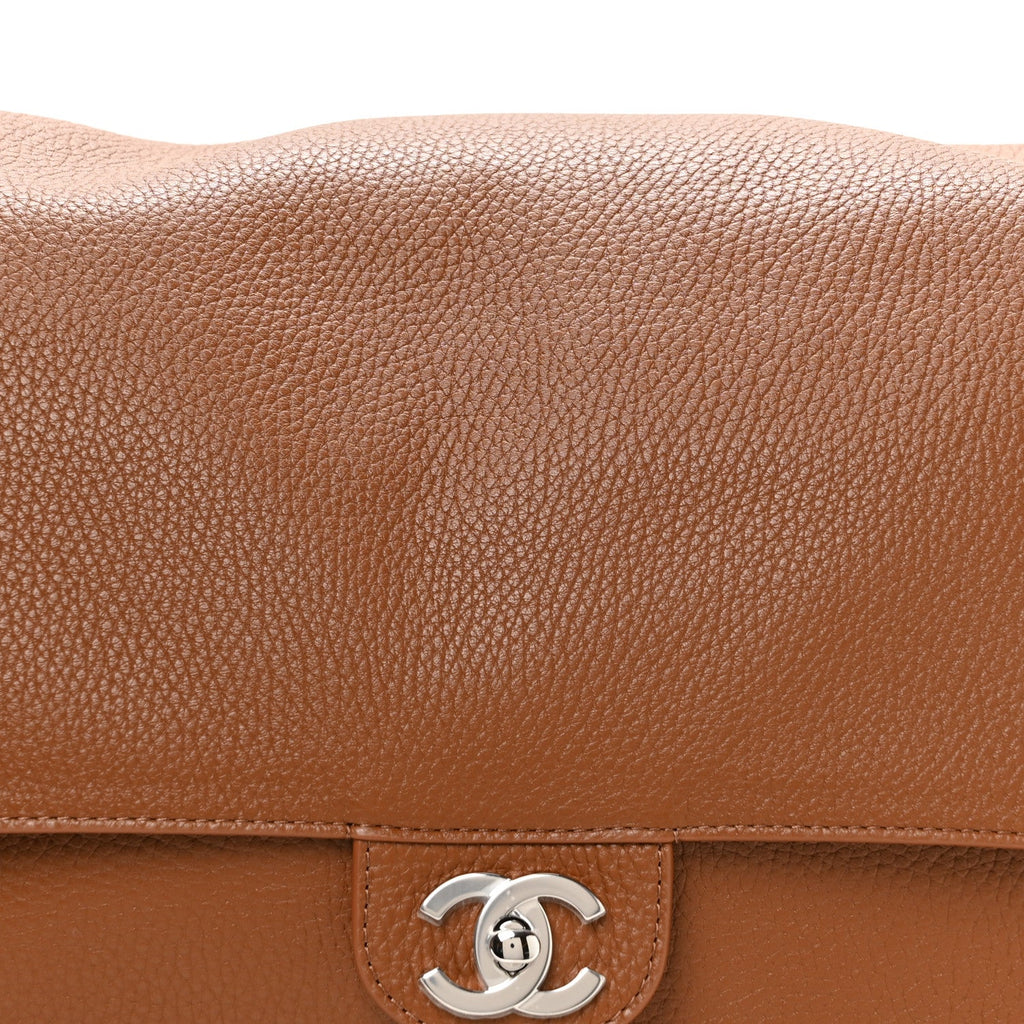 Grained Calfskin Souplissimo Maxi Flap Camel