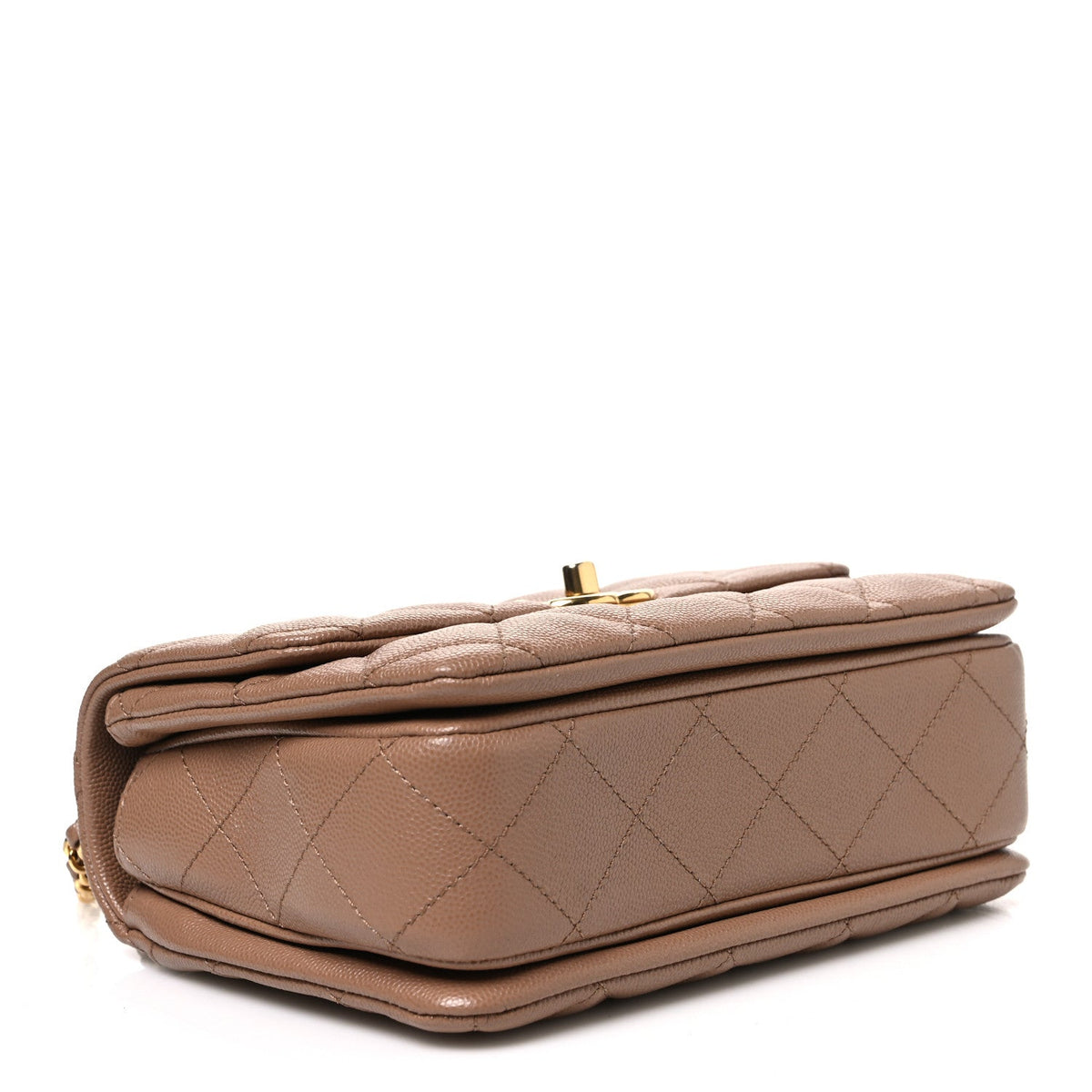 Caviar Quilted Mini Coco First Flap Beige
