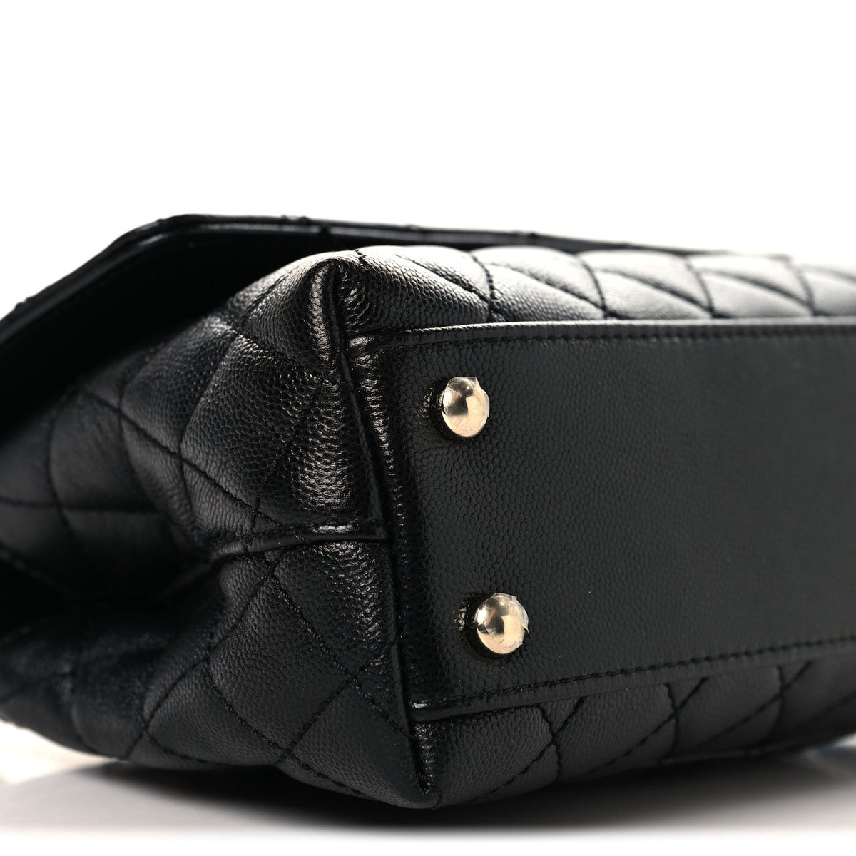 Caviar Quilted Mini Coco Handle Flap Black