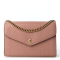 Calfskin GG Debossed Chain Wallet Pink