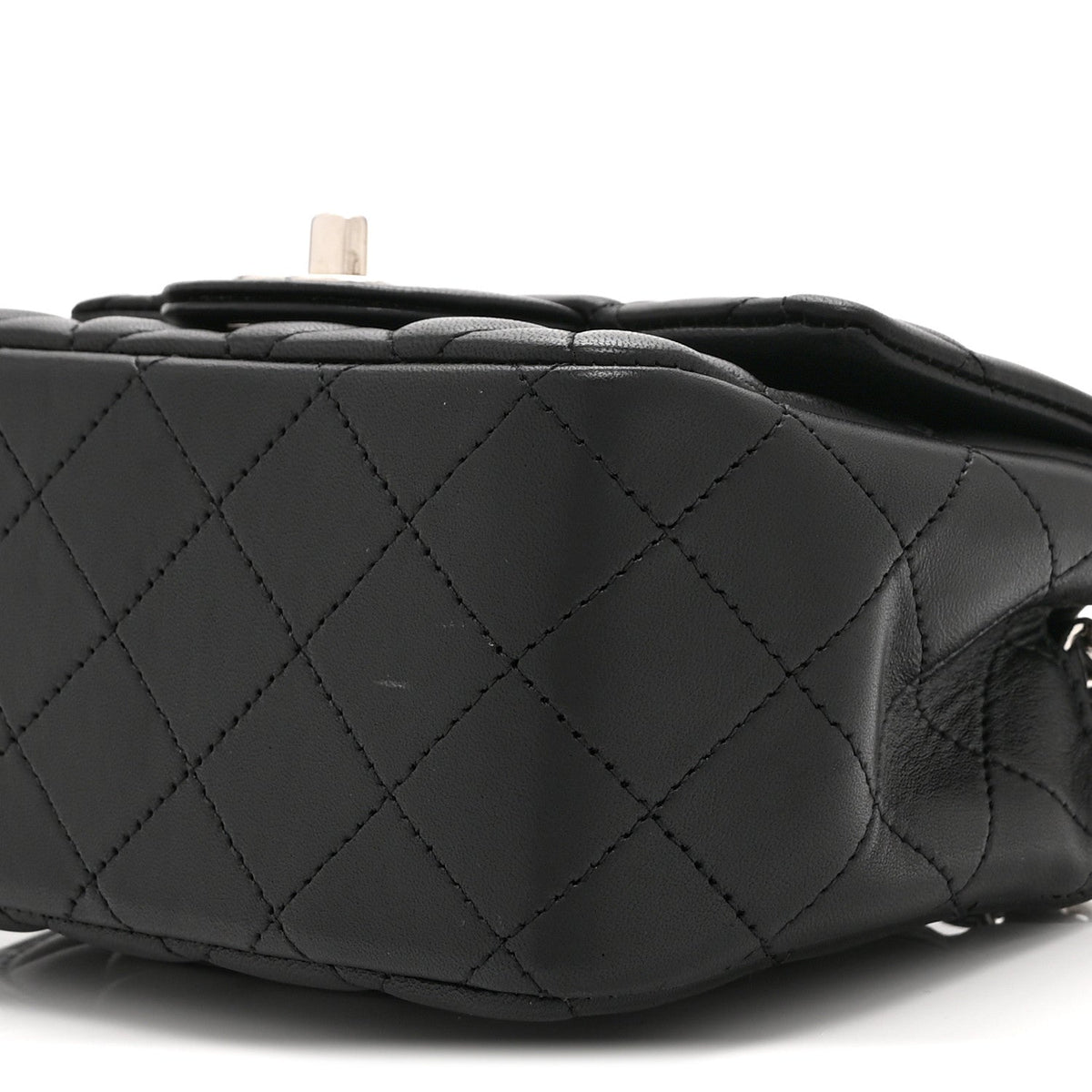 Lambskin Quilted Mini Square Flap Black