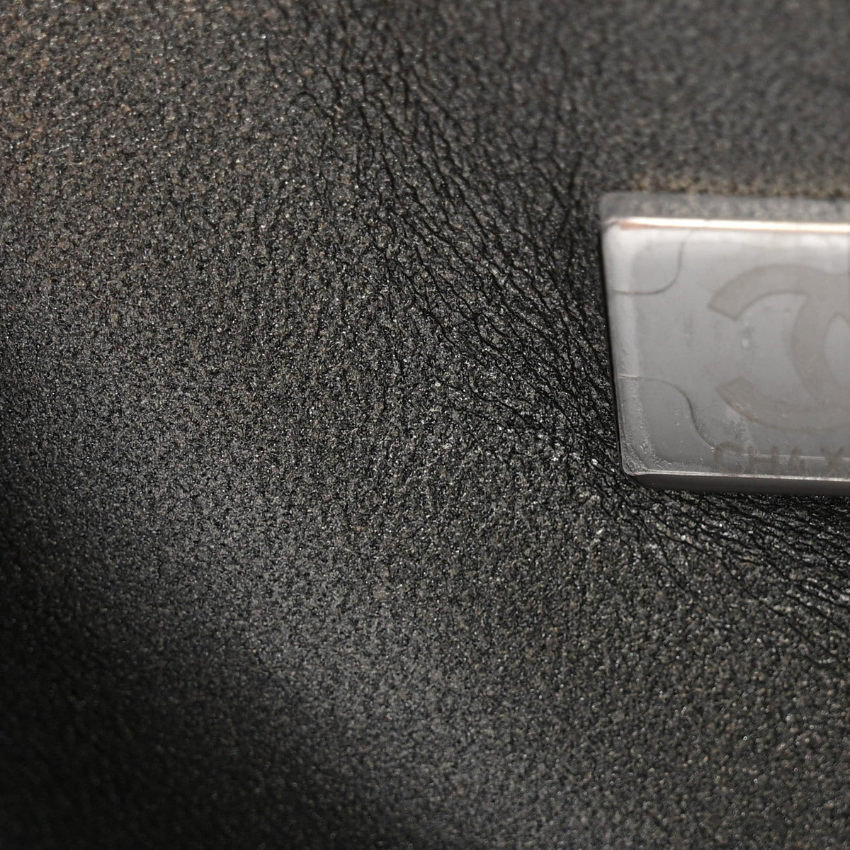 Metallic Calfskin Quilted Medium Double Flap Ruthenium