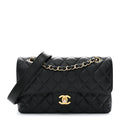 Caviar Quilted Small Double Flap Black