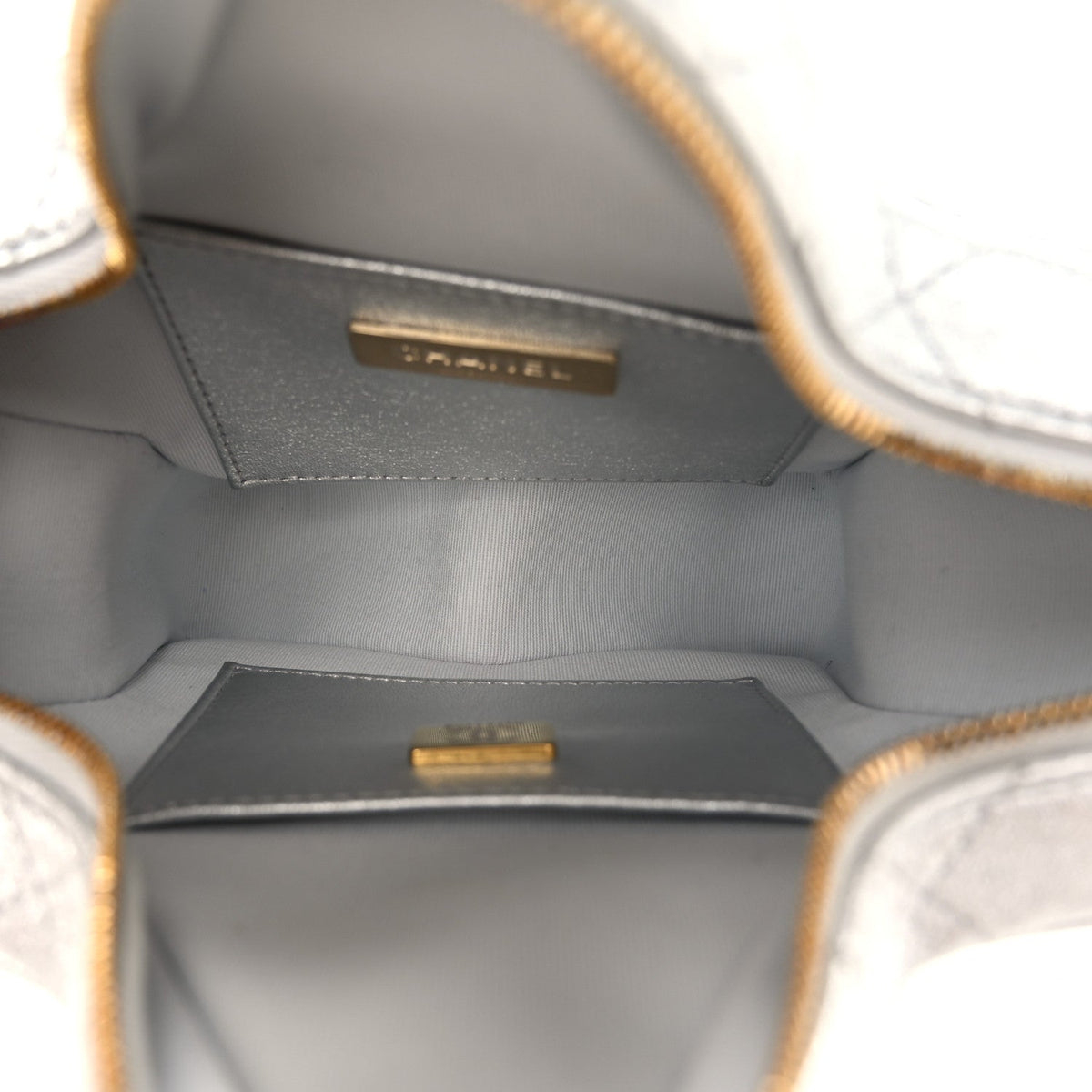Metallic Lambskin Walk Of Fame Bag Silver