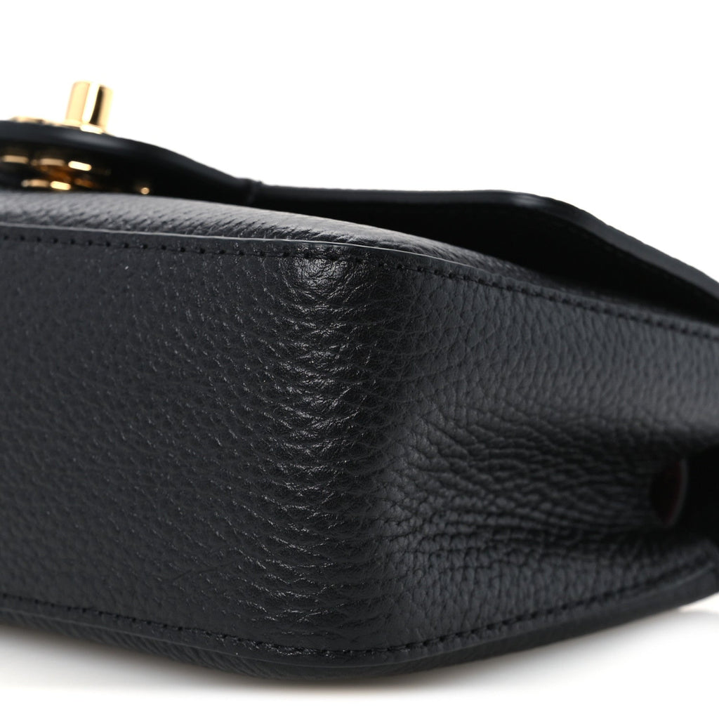 Grained Calfskin Mini Souplissimo Maxi Flap Black