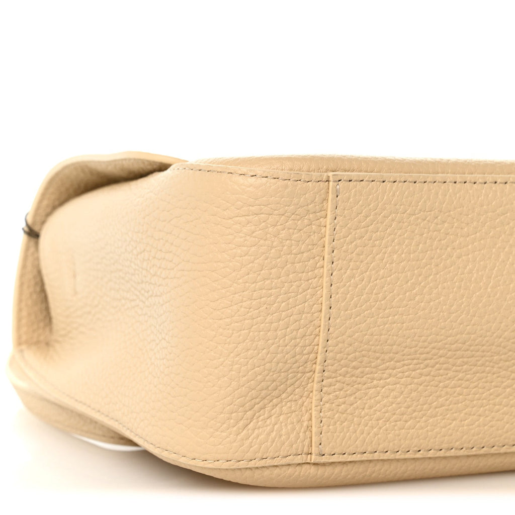 Grained Calfskin Small Souplissimo Maxi Flap Beige