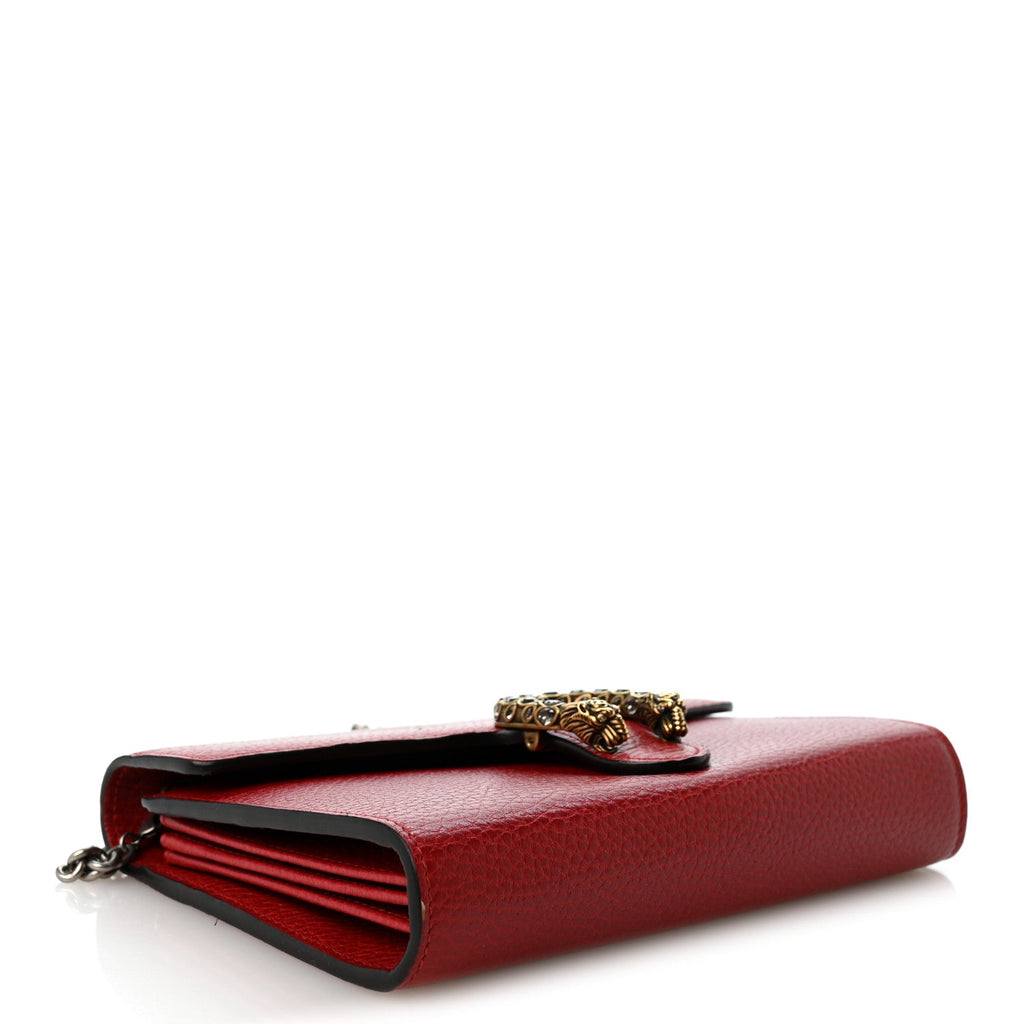 Calfskin Mini Dionysus Chain Wallet Hibiscus Red