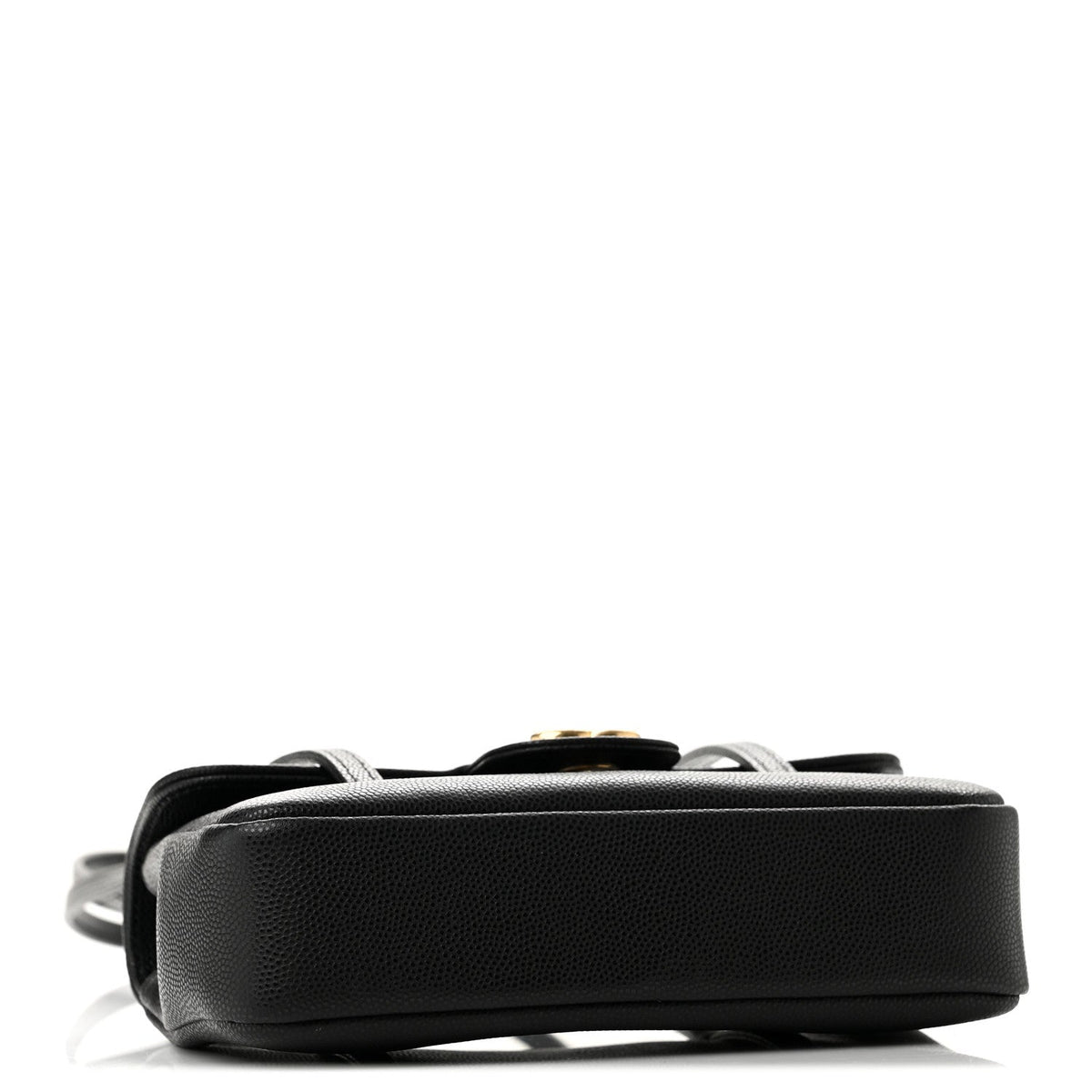 Shiny Caviar Mini Preppy Coco Shoulder Bag Black
