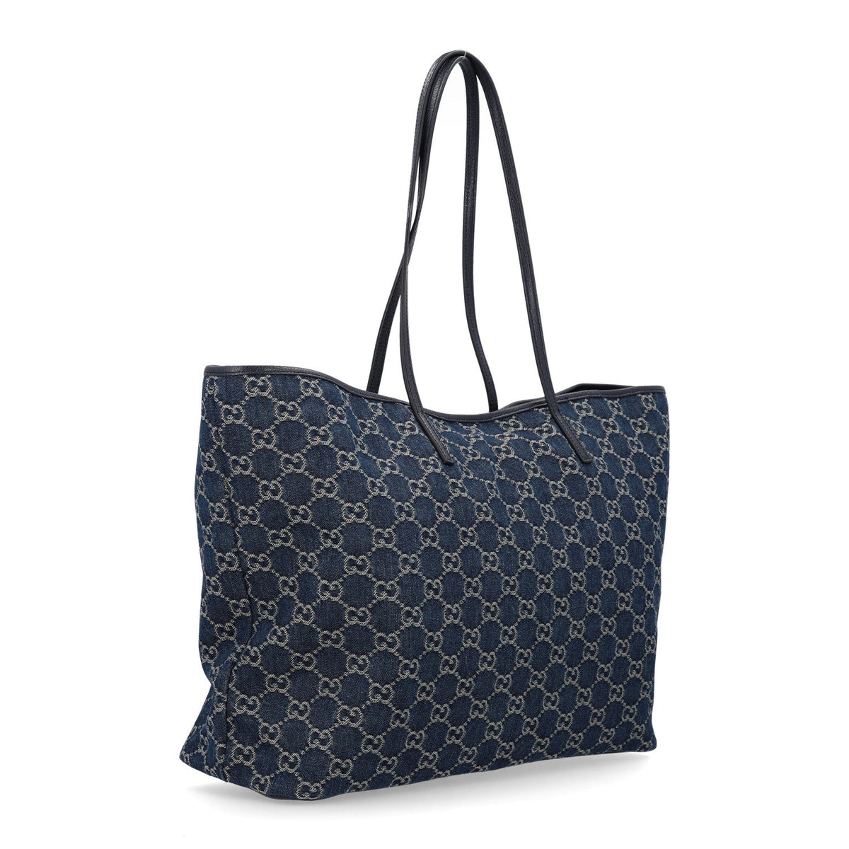 Jacquard Denim GG Monogram Large Tribeca Tote Dark Blue