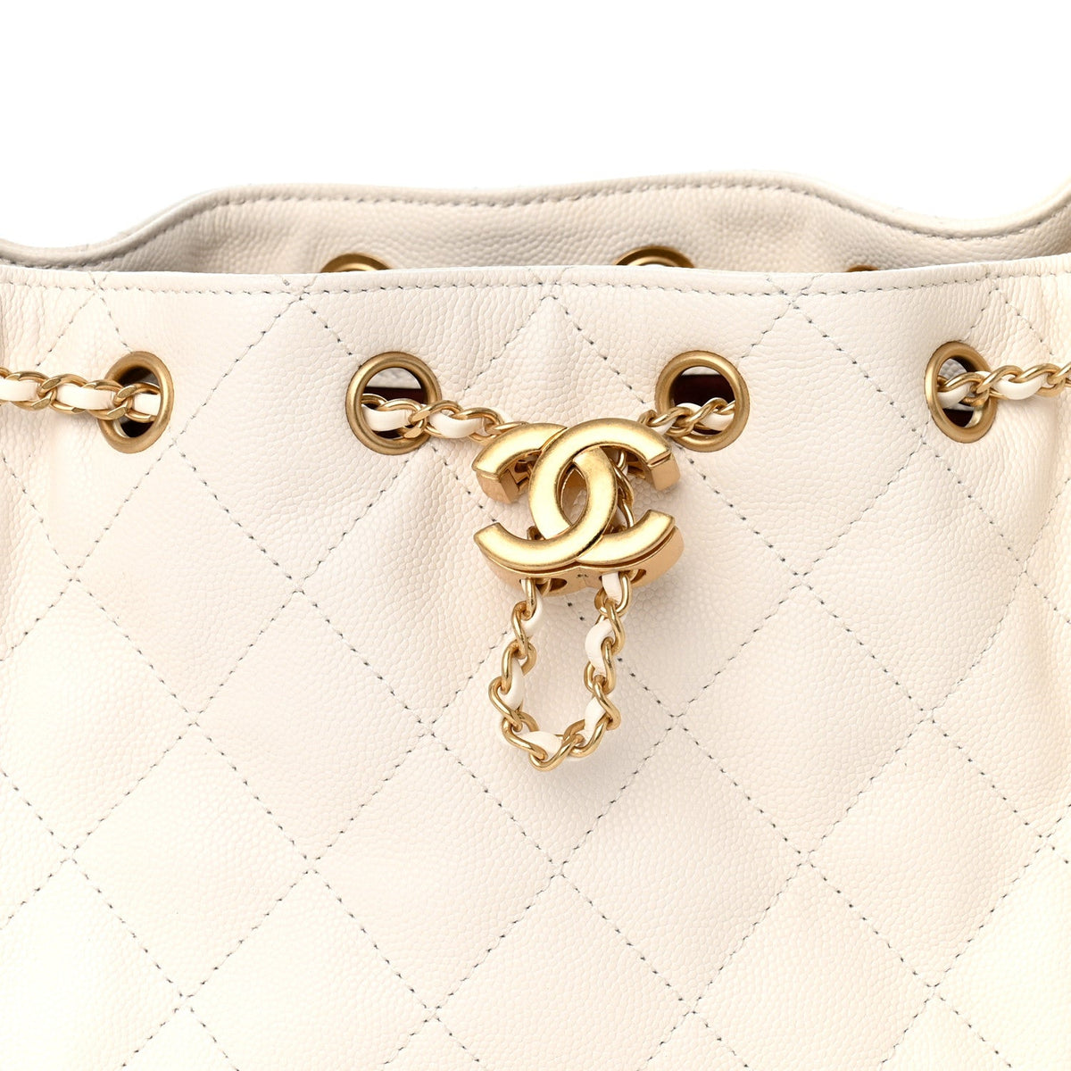 Caviar Quilted Mini Chanel 25 Handbag White