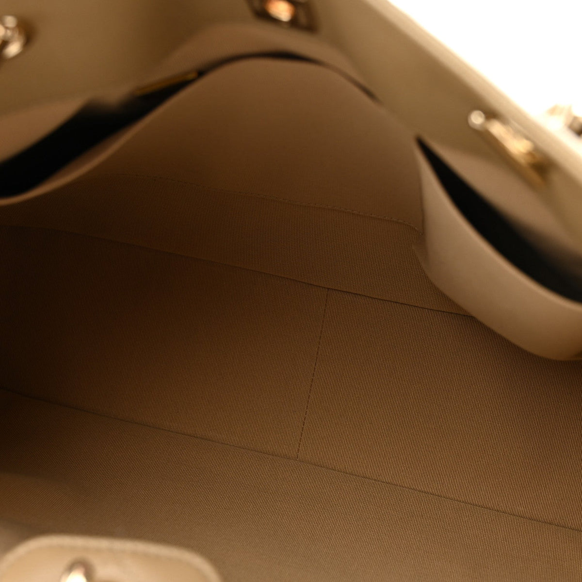 Caviar Quilted Large Shopping Tote Beige