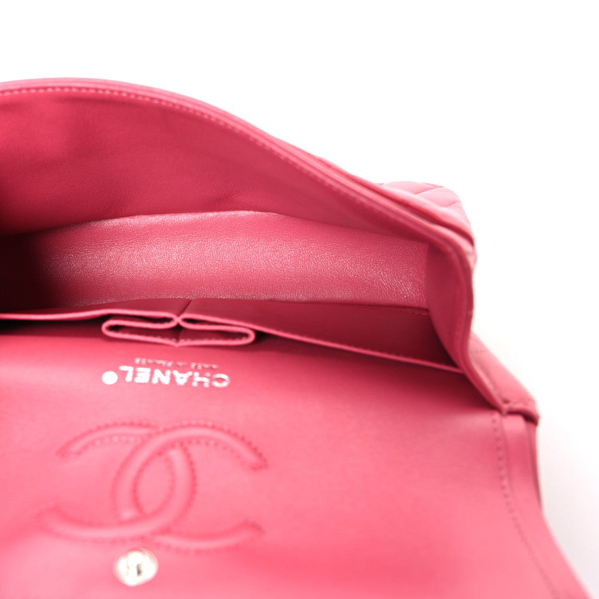 Lambskin Quilted Small Double Flap Pink