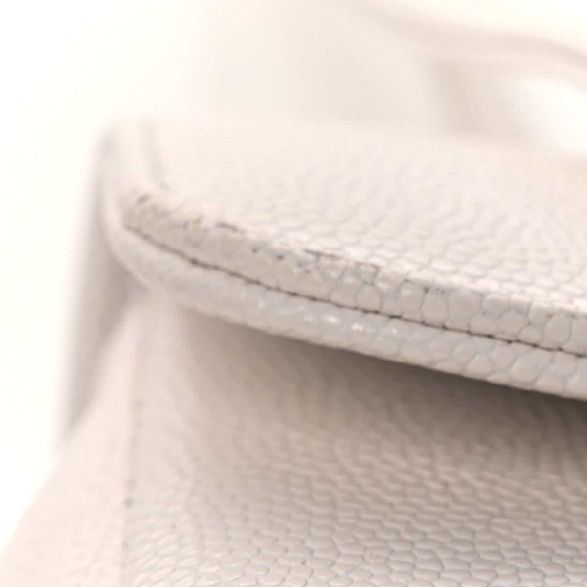 Shiny Caviar Mini Preppy Coco Shoulder Bag White