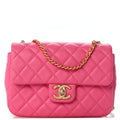 Lambskin Enamel Quilted Small Coco Hearts Flap Pink