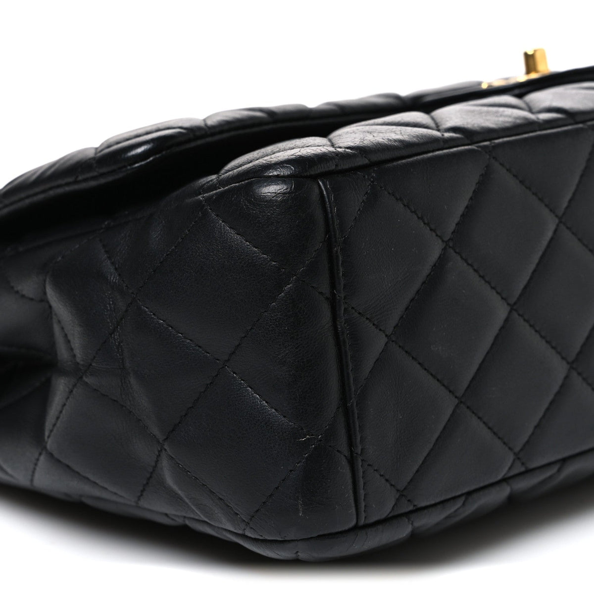 Lambskin Quilted Maxi Single Flap Black