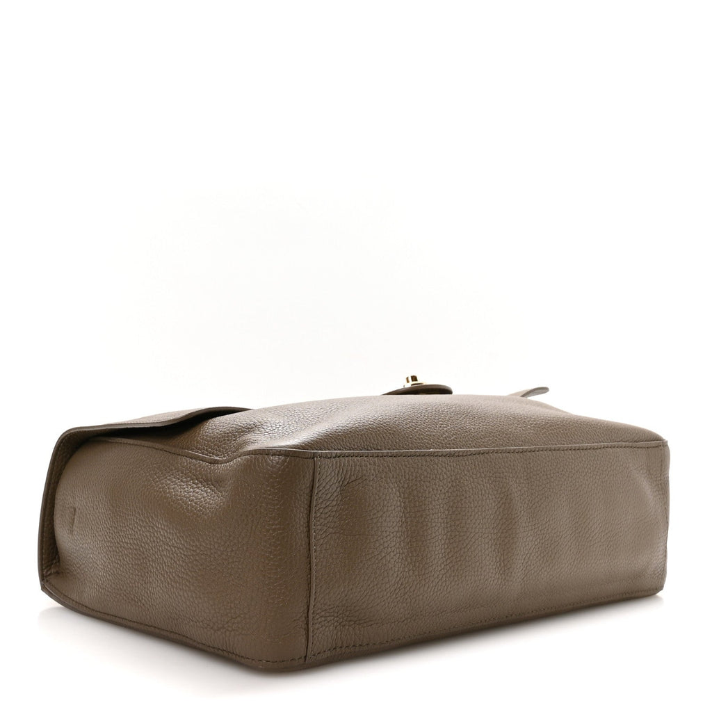 Grained Calfskin Souplissimo Maxi Flap Light Brown