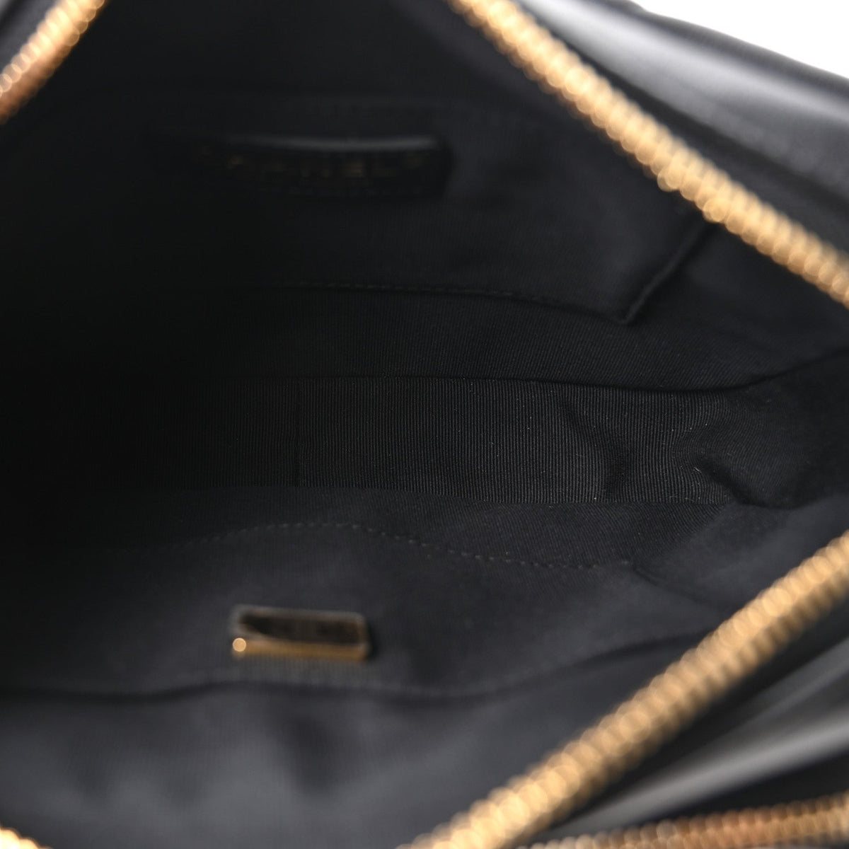 Calfskin Quilted Large Camera Case Black