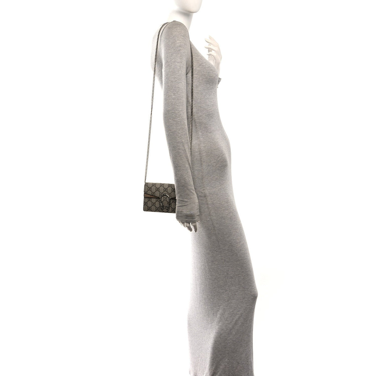GG Supreme Monogram Super Mini Dionysus Shoulder Bag Taupe