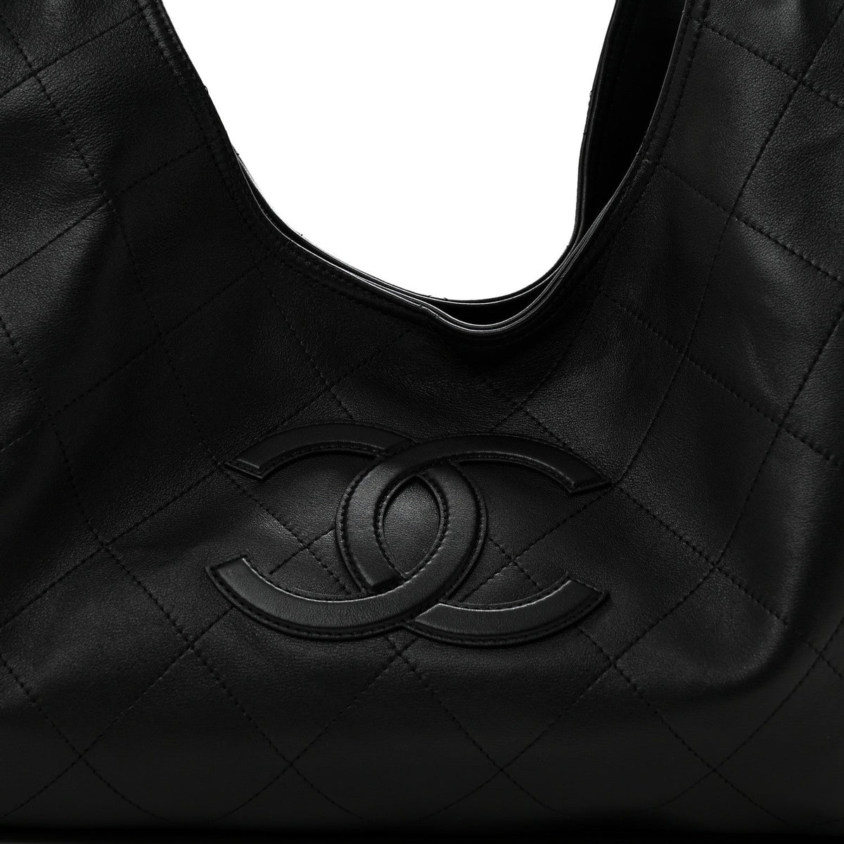 Lambskin Quilted Neo Cabas Shopping Tote Black