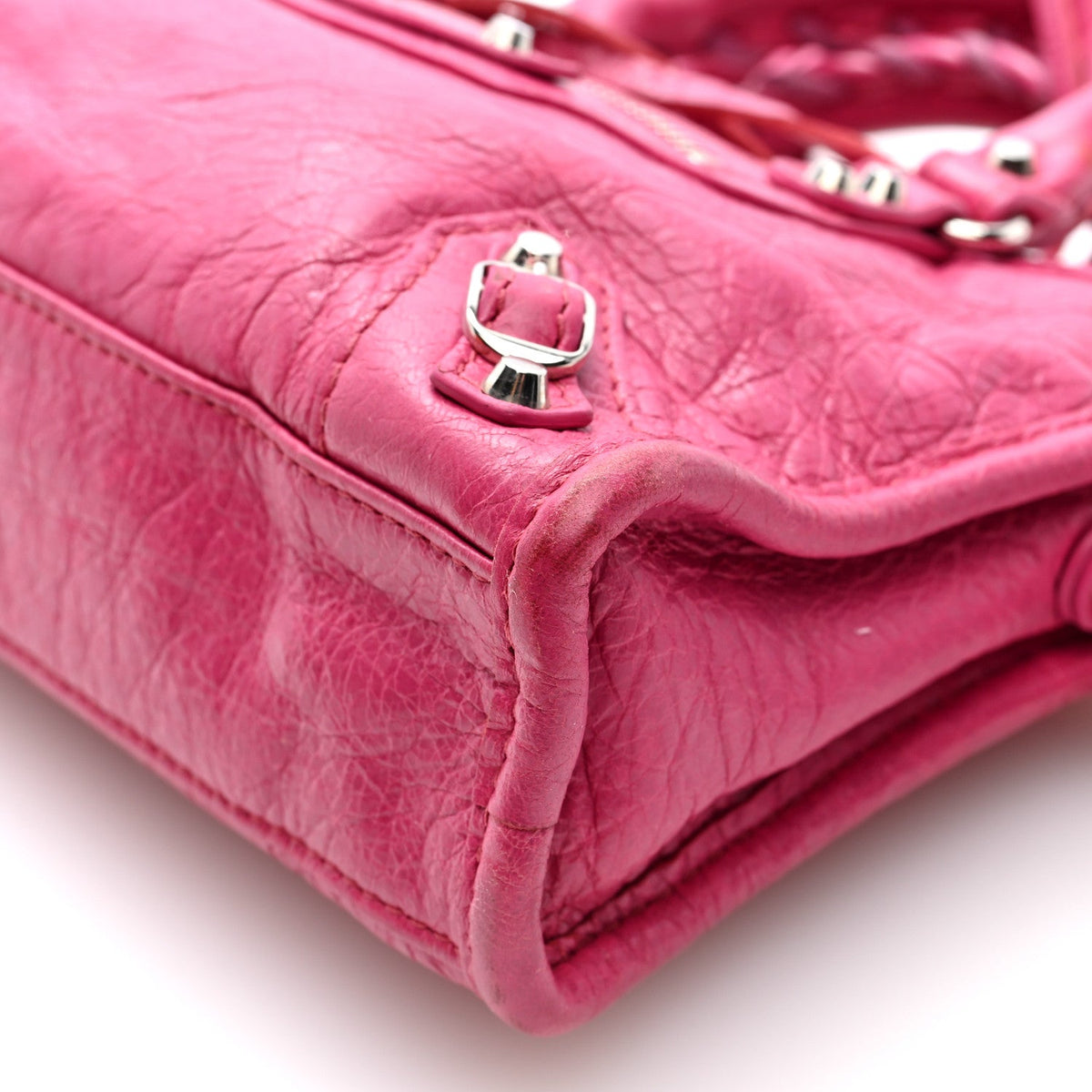 Agneau Arena Silver Hardware Nano Le City Fuchsia