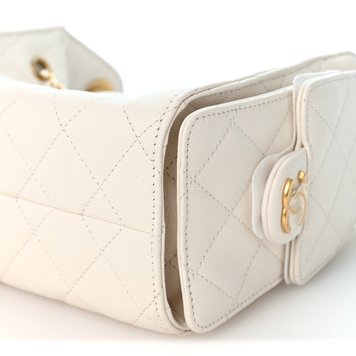 Caviar Quilted Mini Chanel 25 Handbag White