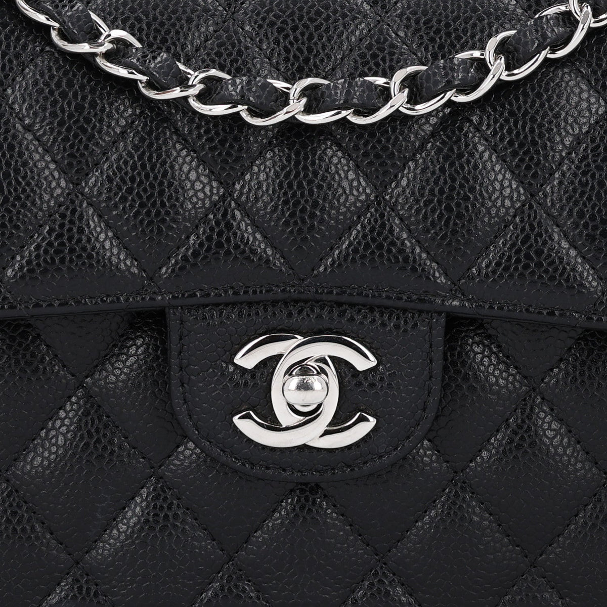 Caviar Quilted Small Double Flap Black