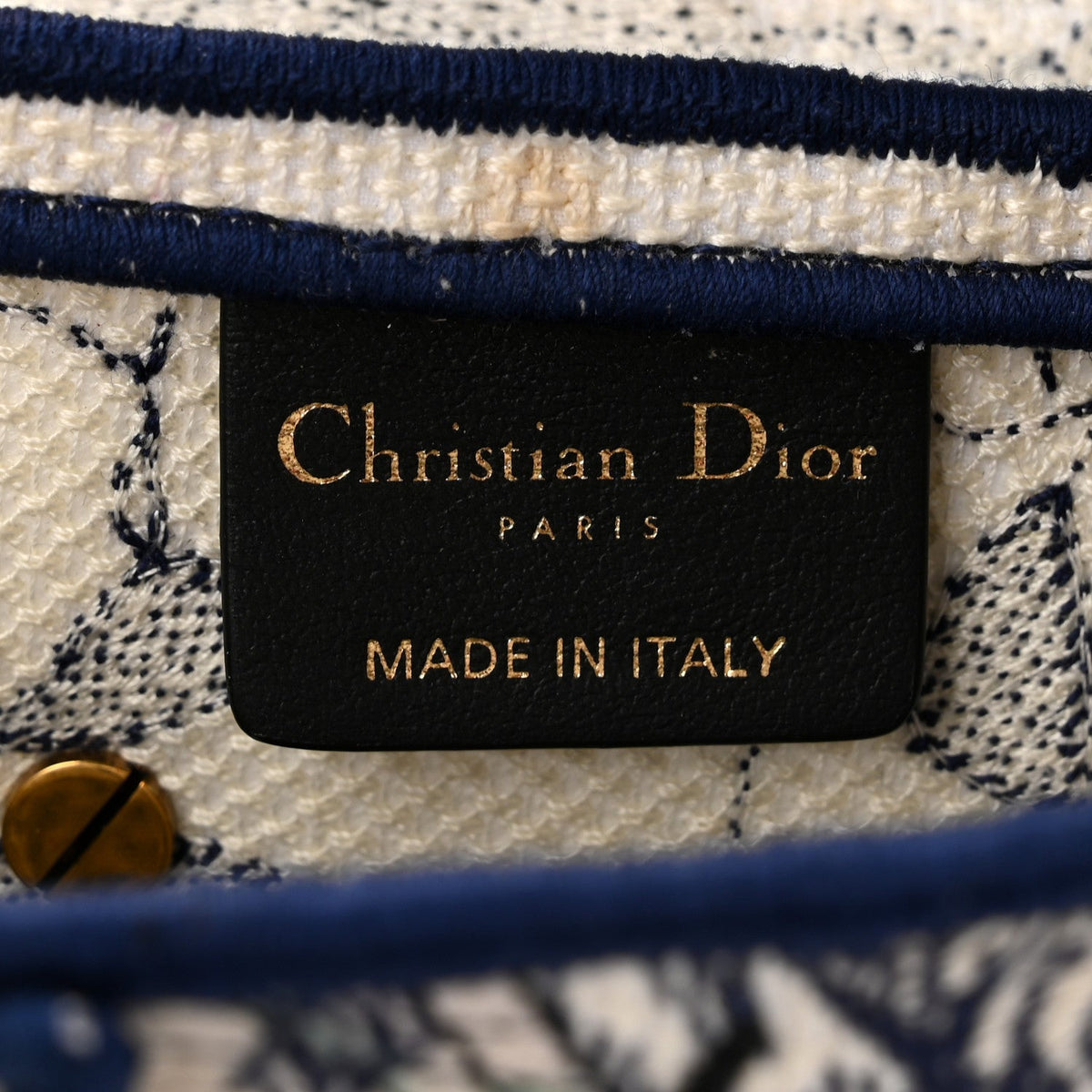 Canvas Embroidered Around the World Saddle Bag Blue