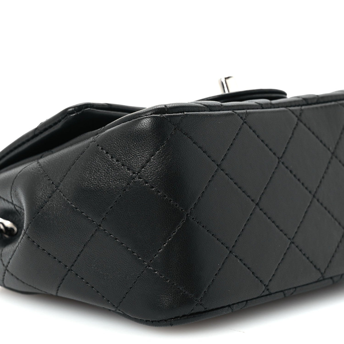 Lambskin Quilted Mini Square Flap Black