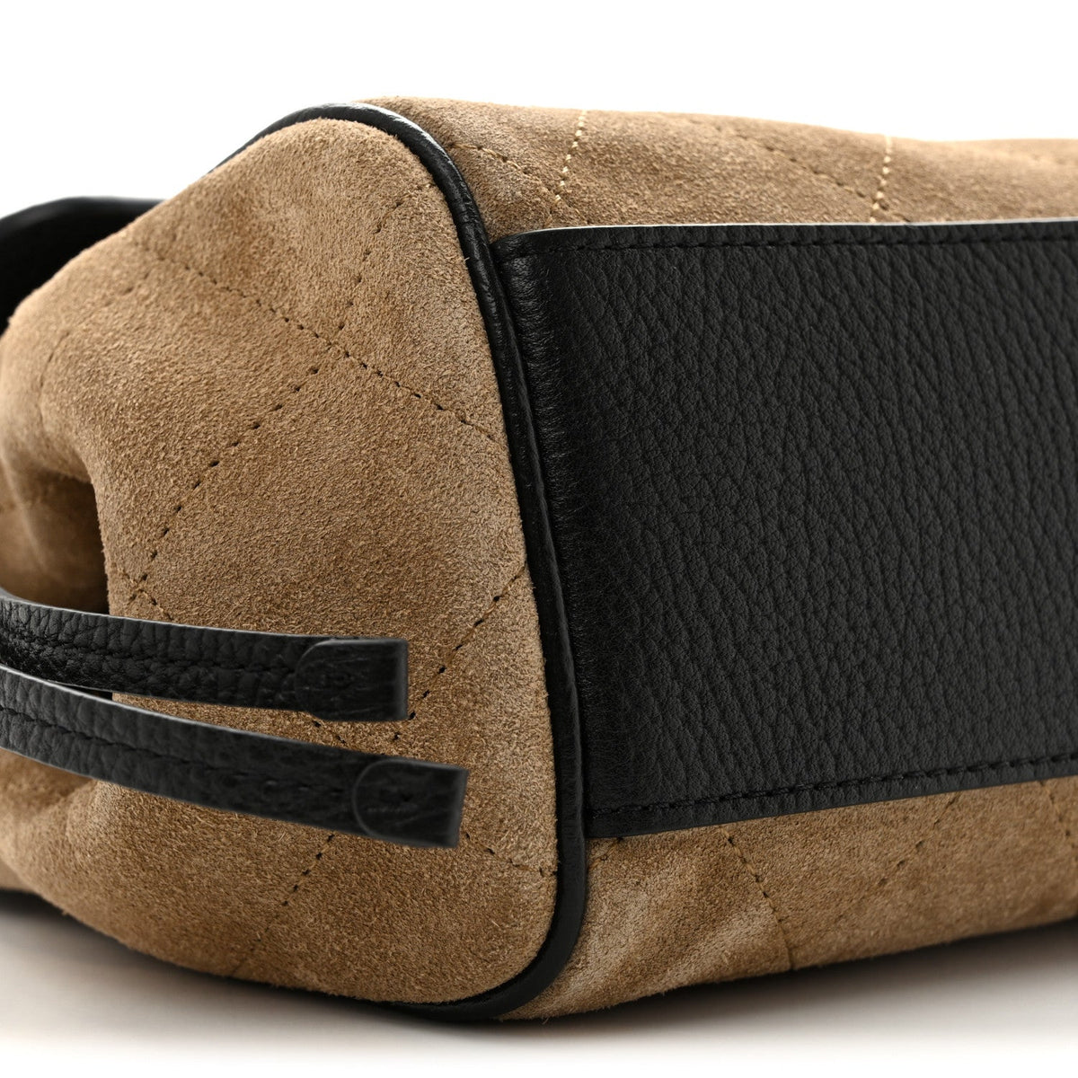 Grained Calfskin Suede Urban Essentials Flap Dark Beige Black
