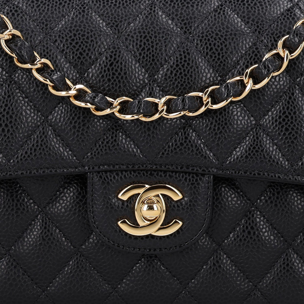 Caviar Quilted Small Double Flap Black