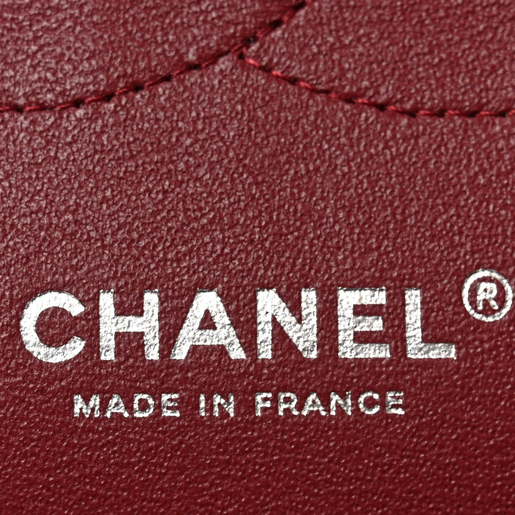 Caviar Quilted Jumbo Double Flap Burgundy