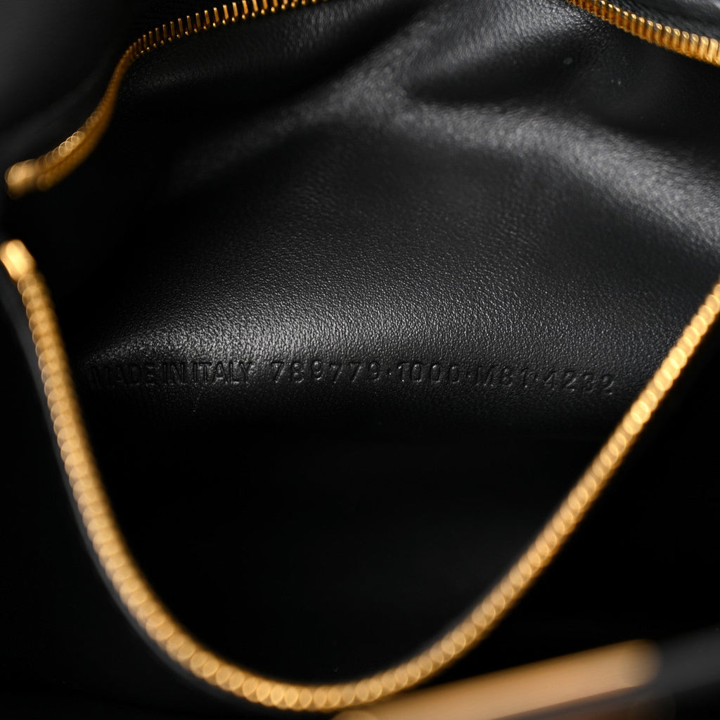 Natural Smooth Calfskin Medium Rodeo Top Handle Handbag Black