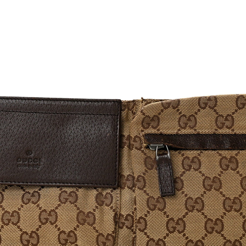 GG Monogram Double Pocket Belt Bag Dark Brown