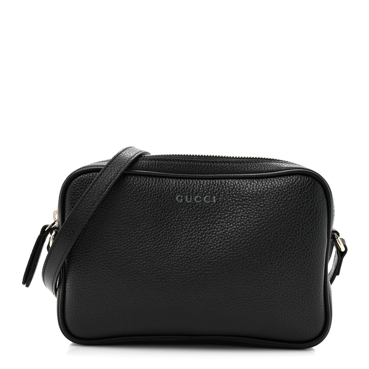 Pebbled Calfskin Shoulder Bag  Black