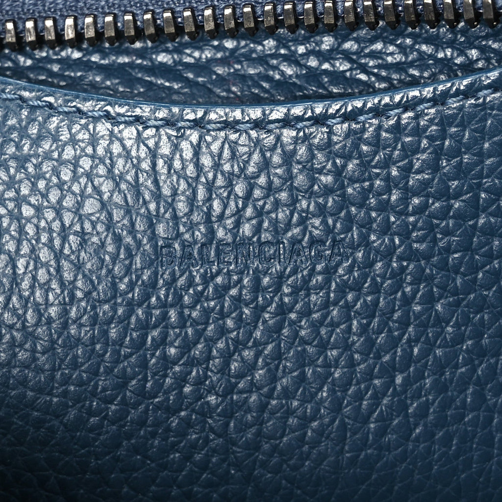 Grained Calfskin Neo Classic Silver Hardware Mini City Petrol Blue