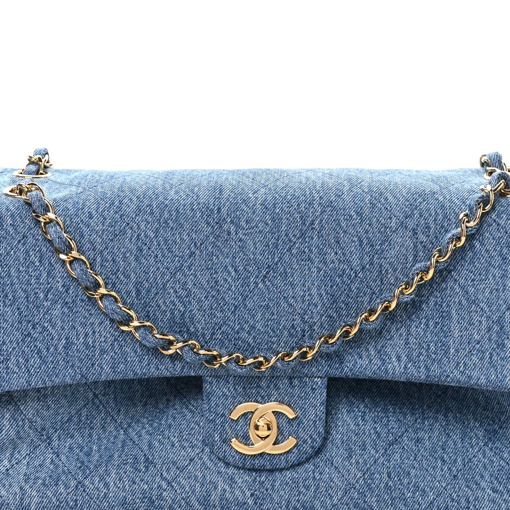 Denim Small Souplissimo Maxi Flap Blue