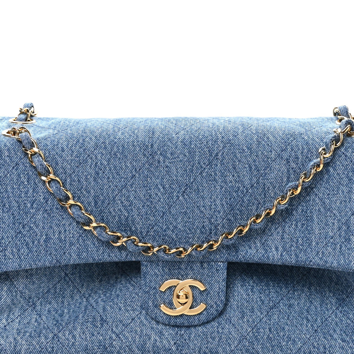 Denim Small Souplissimo Maxi Flap Blue