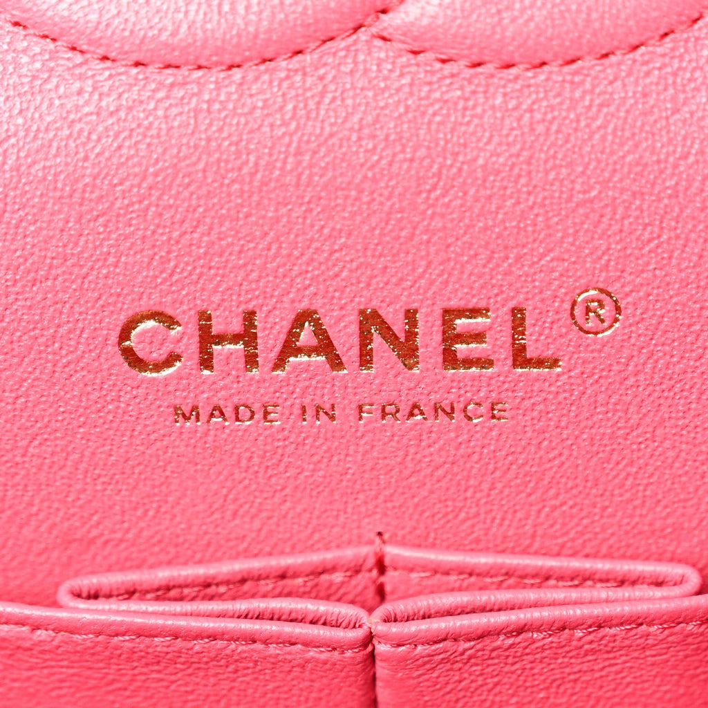 Caviar Quilted Medium Double Flap Dark Pink