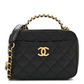 Caviar Quilted Mini Pick Me Up Vanity Case Black