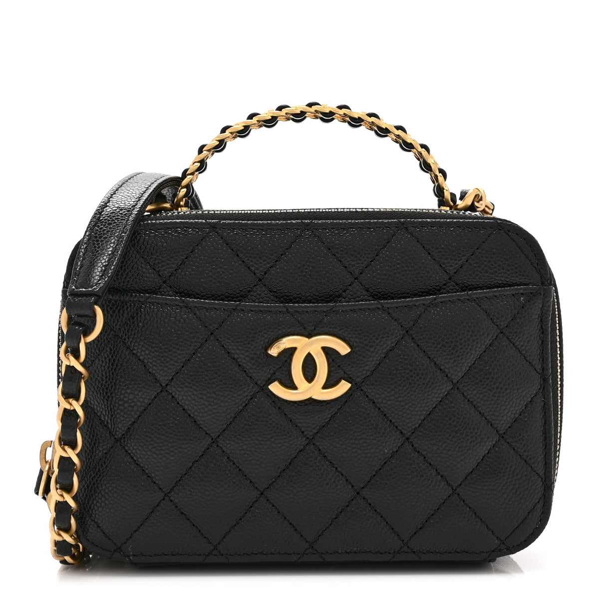 Caviar Quilted Mini Pick Me Up Vanity Case Black