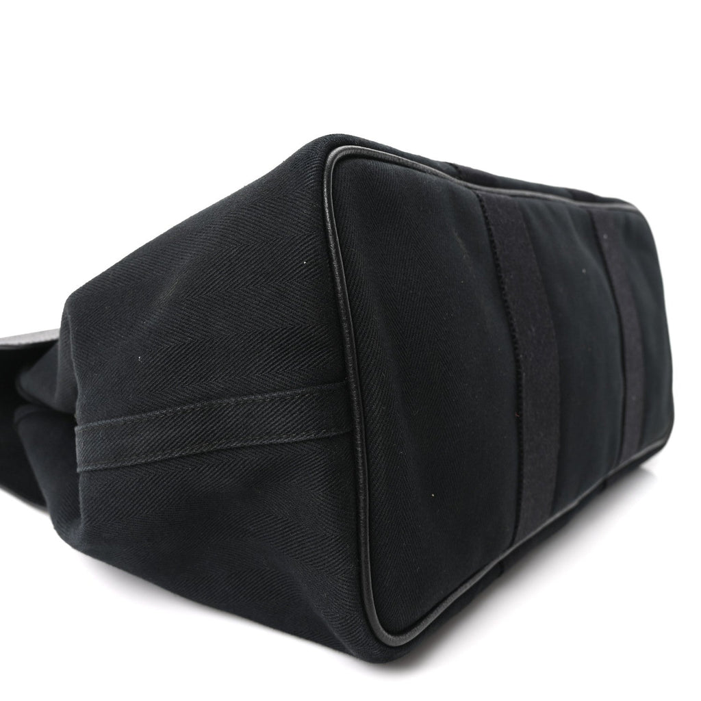 Chevron Herringbone Toile Vache Liegee Valparaiso Tote  MM Black
