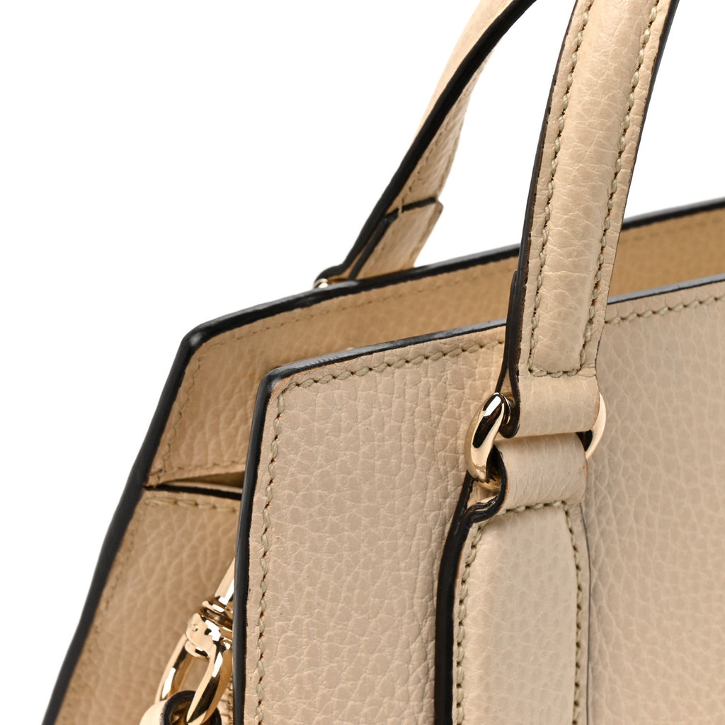 Dollar Calfskin Medium Soho Top Handle Satchel Ivoire