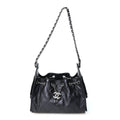 Metallic Caviar Quilted Mini Chanel 25 Handbag Dark Blue