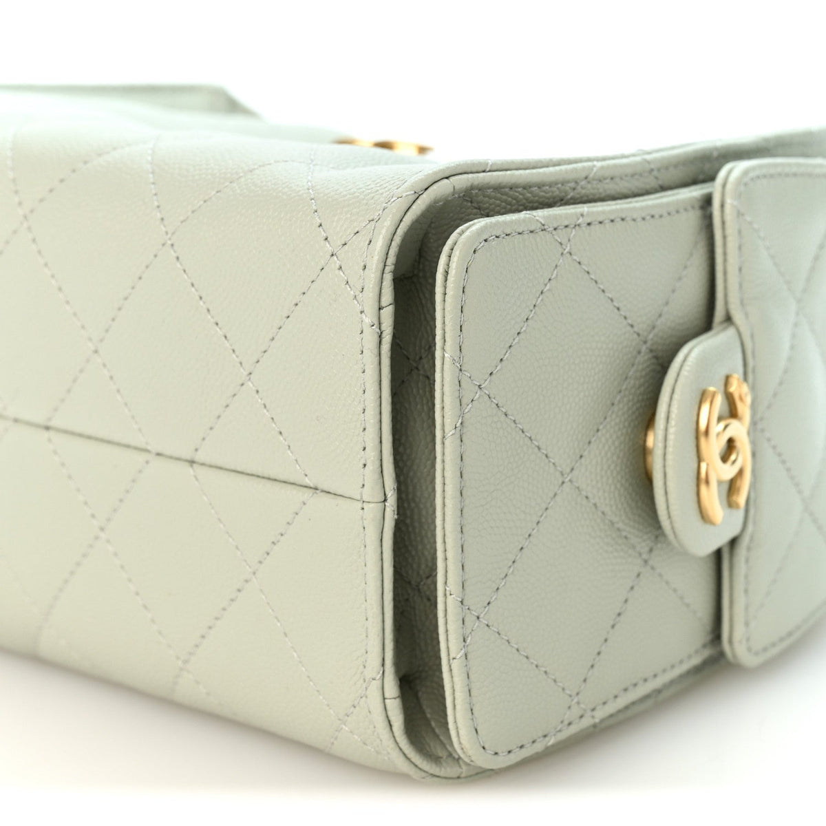 Caviar Quilted Mini Chanel 25 Handbag Light Green